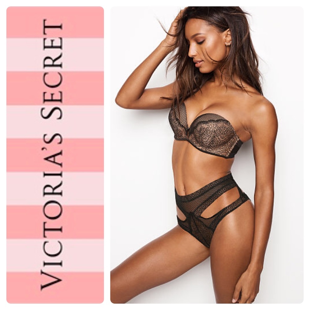 Nude VS Fishnet Lace Cutout Cheekini Panty - Picture 2 of 6